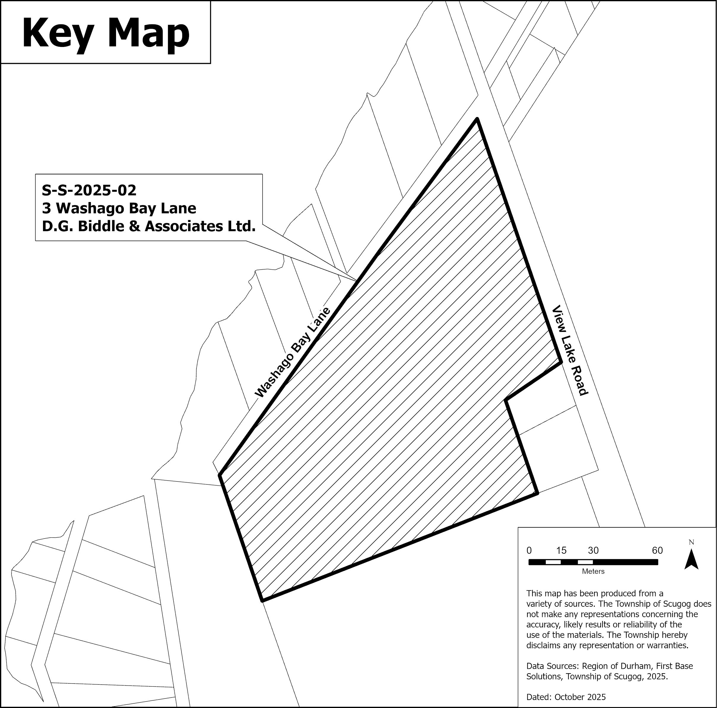 Key map of the property subject to the Draft Plan of Subdivision Application. 
